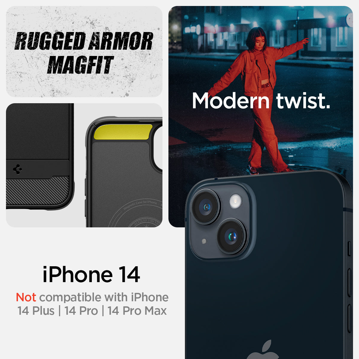 iPhone 14 Series - Rugged Armor (Mag Fit)