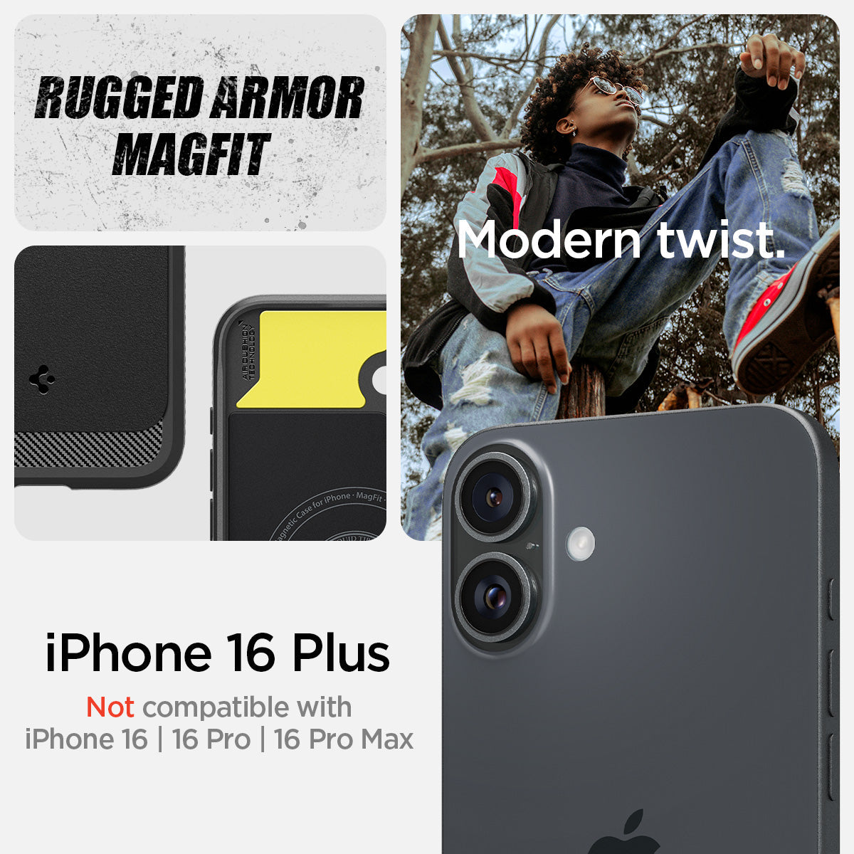 iPhone 16 Series - Rugged Armor (Mag Fit)